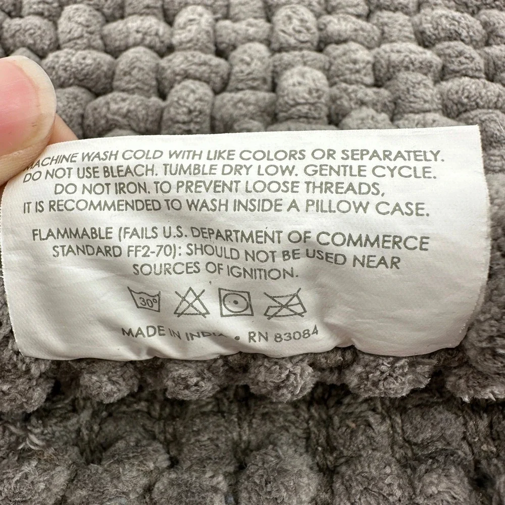 Beau Monde Grey Chunky Woven Runner Rug Mat Textured Cotton Blend 24x61